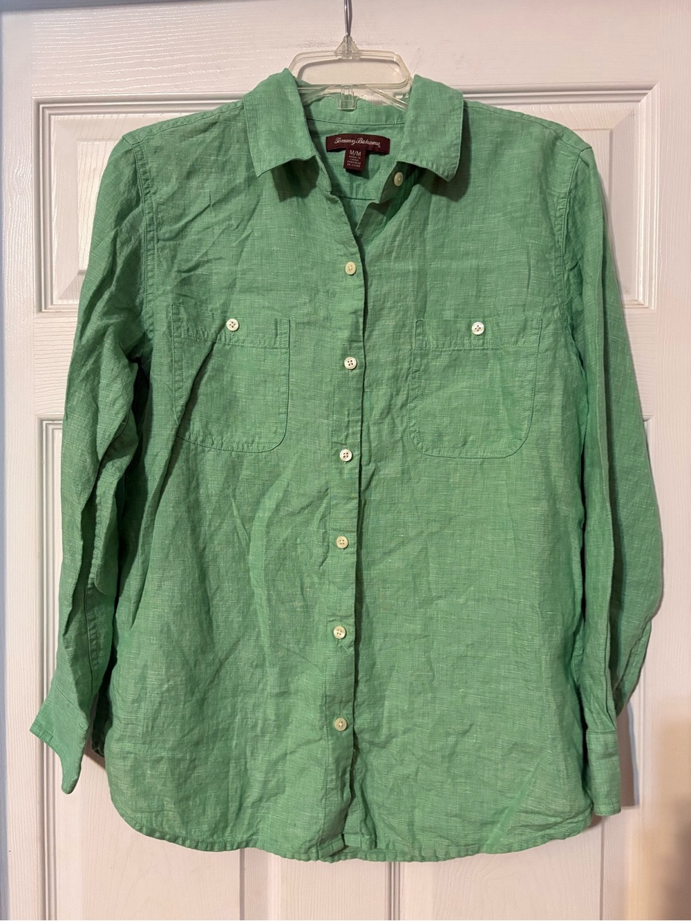 Tommy Bahama green 100% Linen Button-down shirt